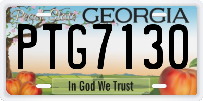 GA license plate PTG7130