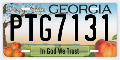 GA license plate PTG7131