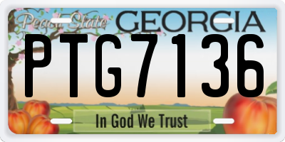 GA license plate PTG7136