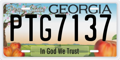 GA license plate PTG7137