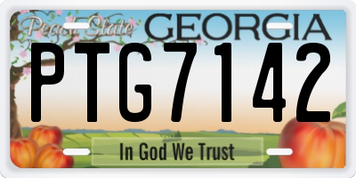 GA license plate PTG7142
