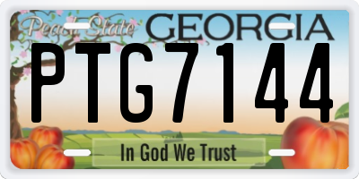 GA license plate PTG7144