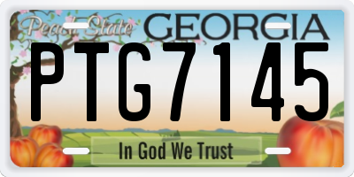 GA license plate PTG7145