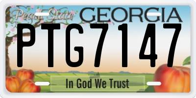 GA license plate PTG7147