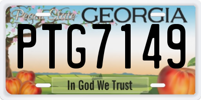 GA license plate PTG7149