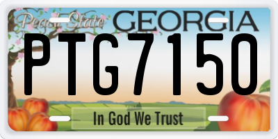 GA license plate PTG7150
