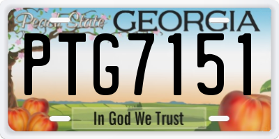 GA license plate PTG7151