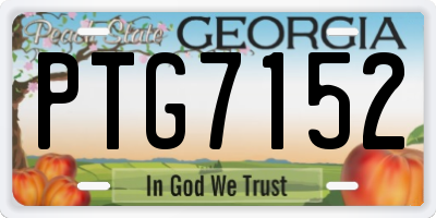 GA license plate PTG7152