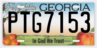 GA license plate PTG7153
