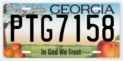 GA license plate PTG7158