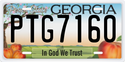 GA license plate PTG7160