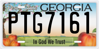 GA license plate PTG7161