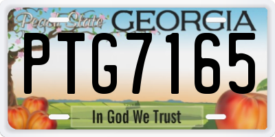 GA license plate PTG7165