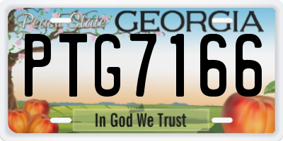 GA license plate PTG7166