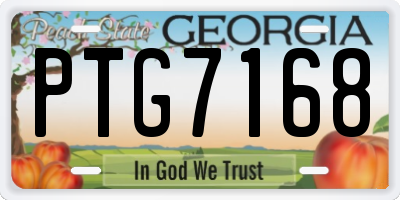 GA license plate PTG7168