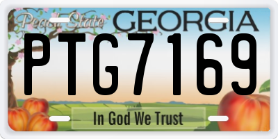 GA license plate PTG7169
