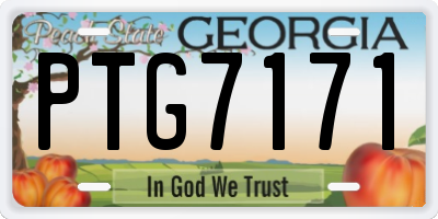 GA license plate PTG7171