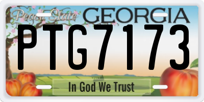 GA license plate PTG7173