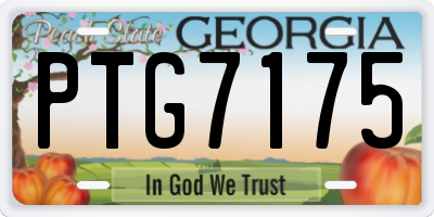 GA license plate PTG7175