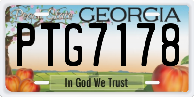 GA license plate PTG7178