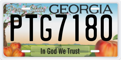 GA license plate PTG7180