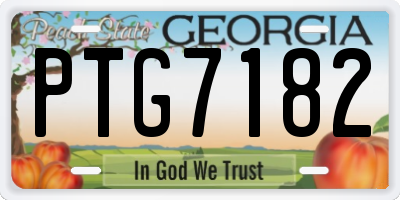 GA license plate PTG7182