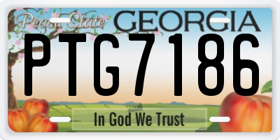 GA license plate PTG7186