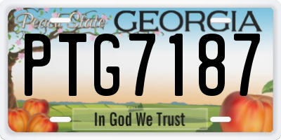 GA license plate PTG7187
