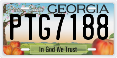 GA license plate PTG7188