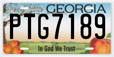 GA license plate PTG7189