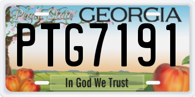 GA license plate PTG7191