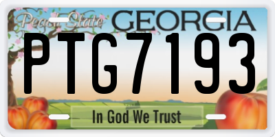 GA license plate PTG7193