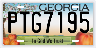 GA license plate PTG7195