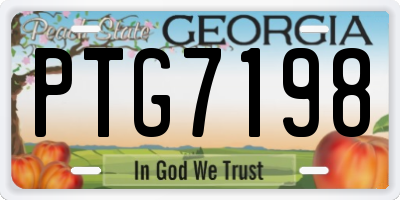 GA license plate PTG7198
