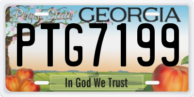 GA license plate PTG7199