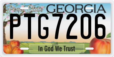 GA license plate PTG7206