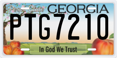GA license plate PTG7210