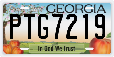 GA license plate PTG7219
