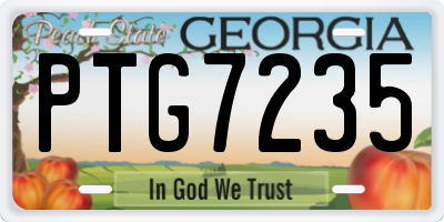 GA license plate PTG7235
