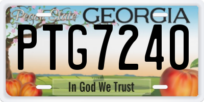 GA license plate PTG7240