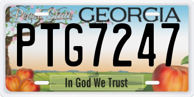 GA license plate PTG7247