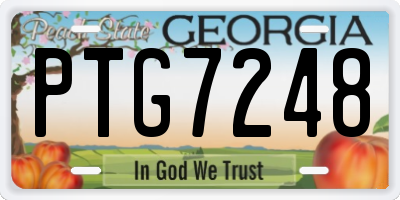 GA license plate PTG7248