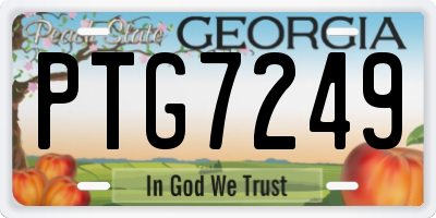 GA license plate PTG7249