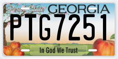 GA license plate PTG7251