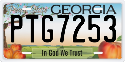 GA license plate PTG7253
