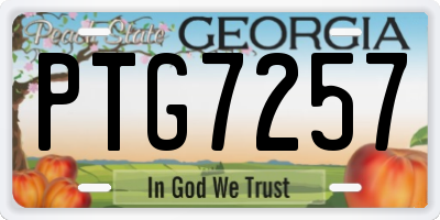GA license plate PTG7257