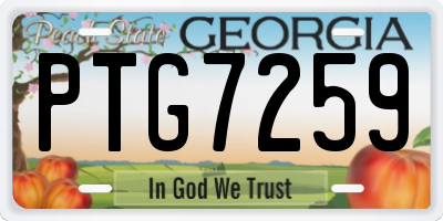 GA license plate PTG7259