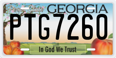 GA license plate PTG7260