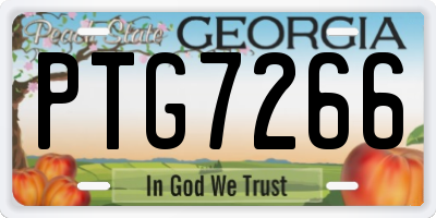 GA license plate PTG7266
