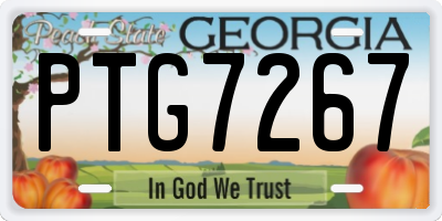 GA license plate PTG7267